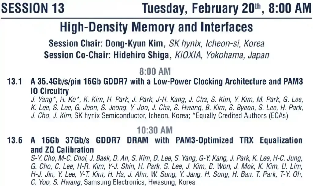 Next-Gen GDDR7 GPU Memory Unveiling at ISSCC 2024